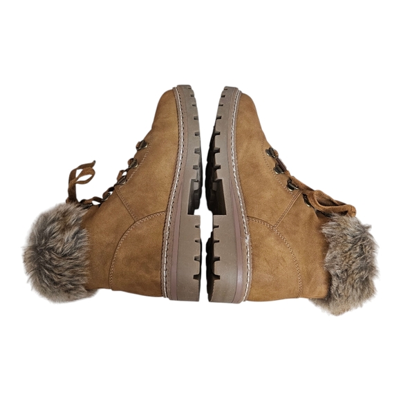 Boutique by Corkys Challenge Cognac Boot Faux Fur Size 10 - Picture 4 of 16